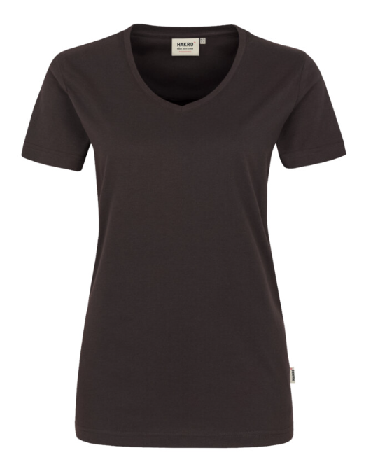 Hakro® Damen-V-Shirt MIKRALINAR schokolade