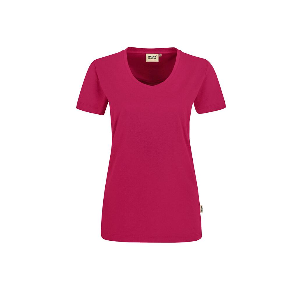 Hakro® Damen-V-Shirt MIKRALINAR magenta