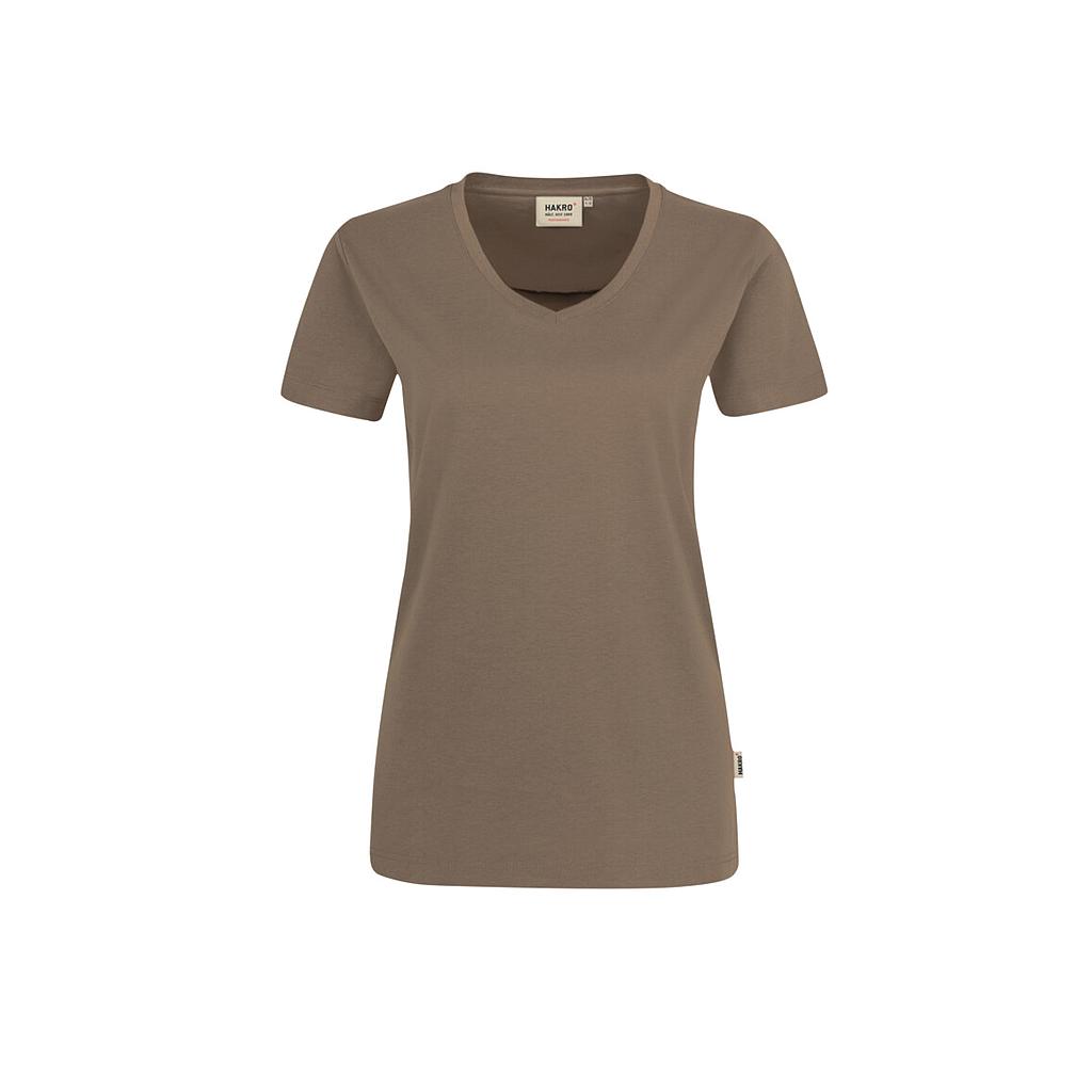 Hakro® Damen-V-Shirt MIKRALINAR nougat