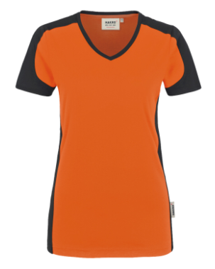 Hakro® Damen-V-Shirt Contrast Performance orange