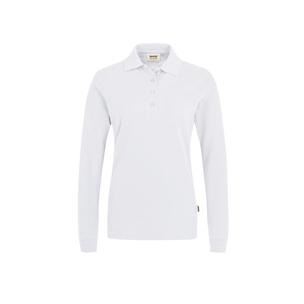 Hakro® Damen-Longsleeve-Poloshirt MIKRALINAR® weiß