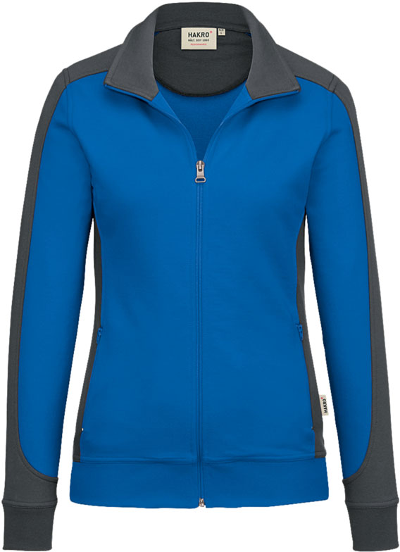 Hakro®  Damen-Sweatjacke CONTRAST MIKRALINAR® royalblau