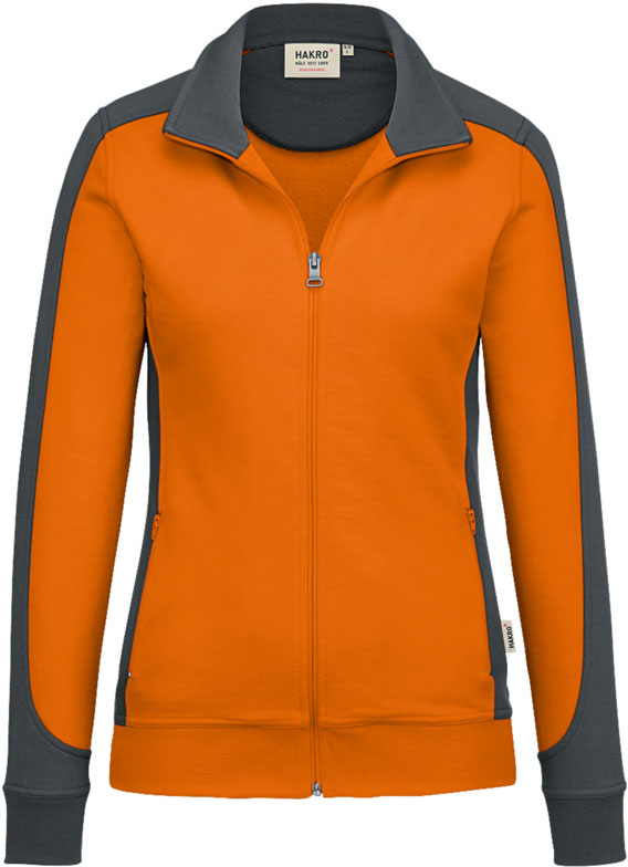 Hakro®  Damen-Sweatjacke CONTRAST MIKRALINAR® orange