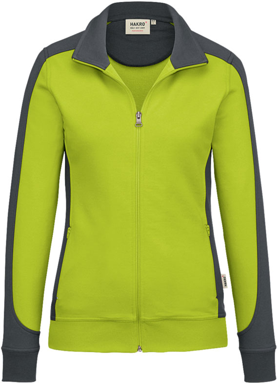 Hakro®  Damen-Sweatjacke CONTRAST MIKRALINAR® kiwi