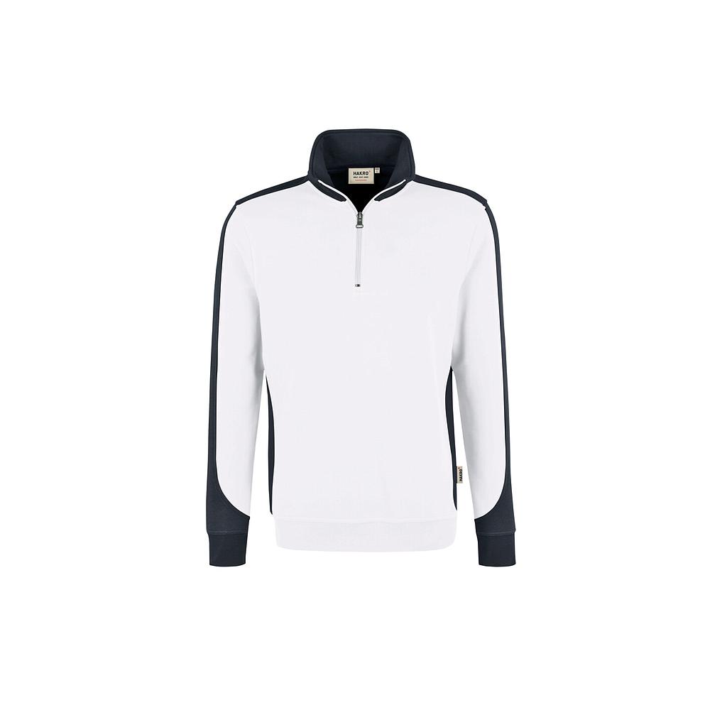 Hakro® Zip-Sweatshirt Contrast Performance weiß
