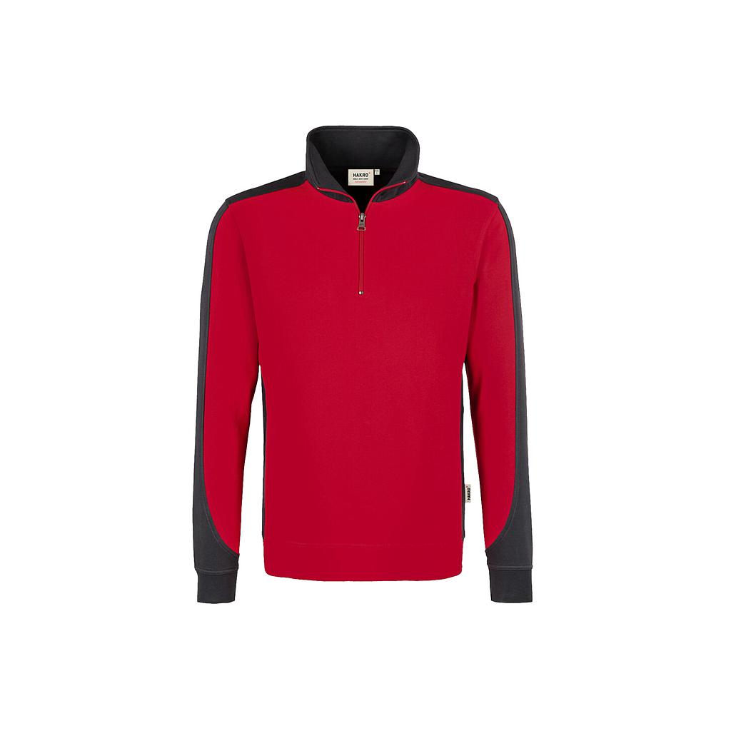 Hakro® Zip-Sweatshirt Contrast Performance rot
