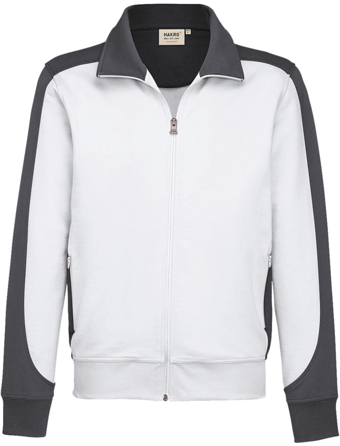 Hakro®  Sweatjacke CONTRAST MIKRALINAR® weiß