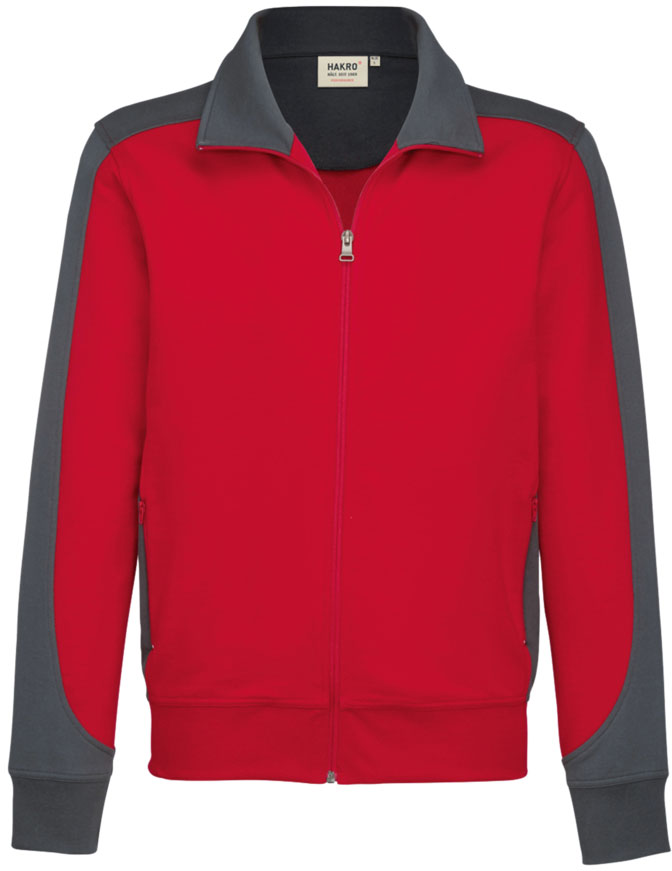Hakro®  Sweatjacke CONTRAST MIKRALINAR® rot