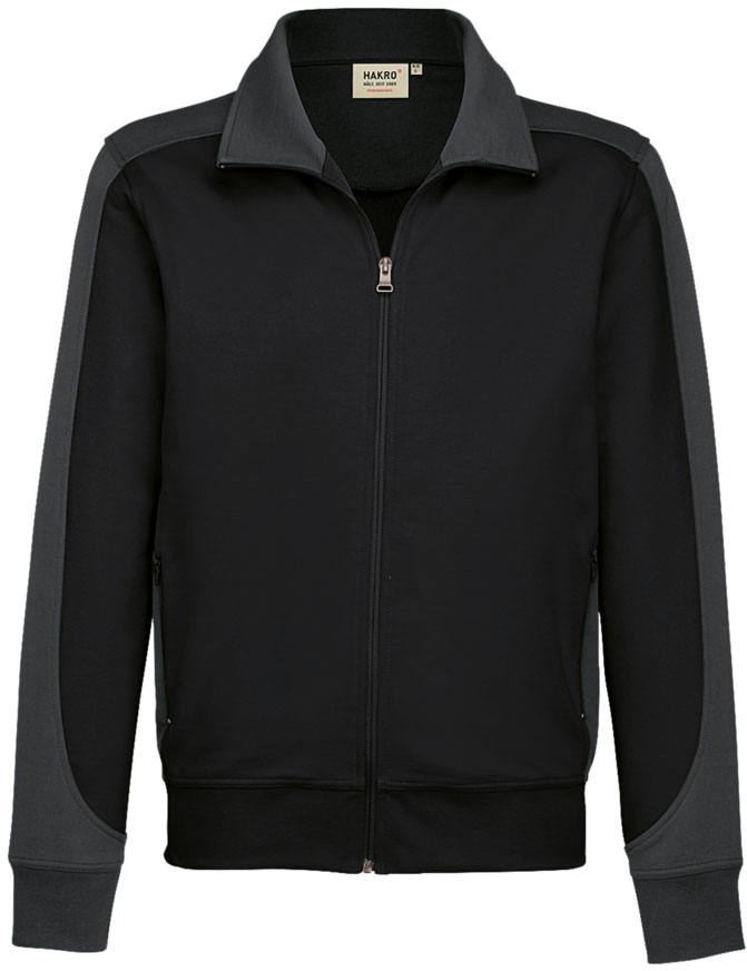 Hakro®  Sweatjacke CONTRAST MIKRALINAR® schwarz/anthrazit