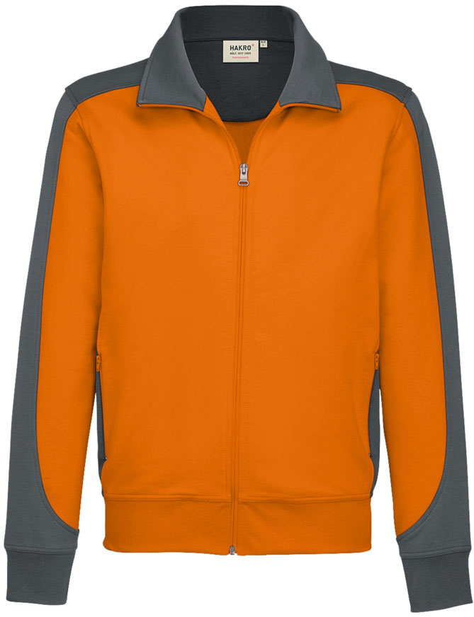Hakro®  Sweatjacke CONTRAST MIKRALINAR® orange