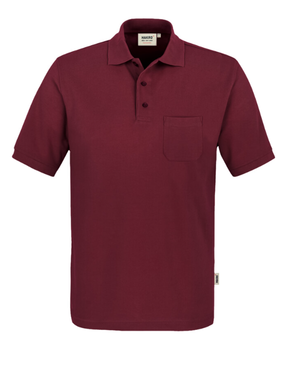 Hakro® Pocket-Poloshirt MIKRALINAR® weinrot