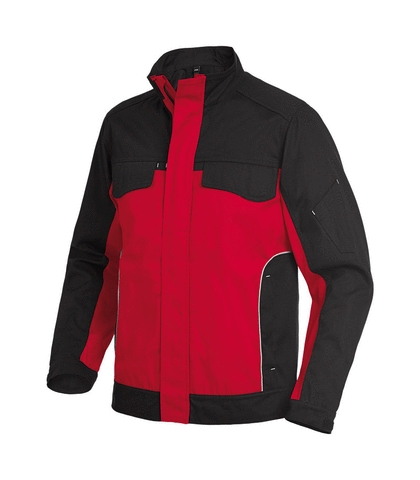 FHB® Arbeitsjacke Twill  ERNST rot-schwarz 3320