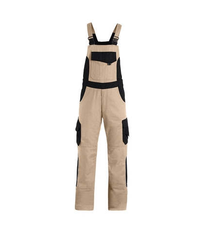 FHB® Latzhose Twill  ECKHARD beige-schwarz 1320
