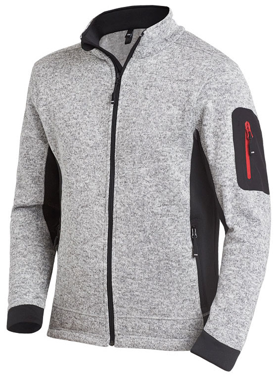 FHB® Strick-Fleece-Jacke CHRISTOPH grau/schwarz