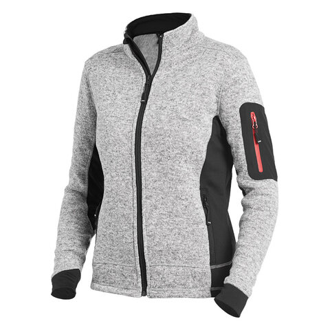 FHB® Strick-Fleece-Jacke Damen  MARIEKE grau-schwarz 1120