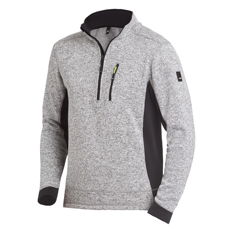FHB® Strick-Fleece-Troyer PATRICK grau/schwarz