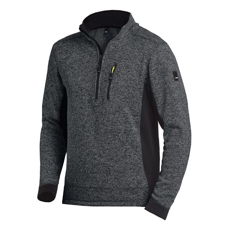 FHB® Strick-Fleece-Troyer PATRICK anthrazit/schwarz