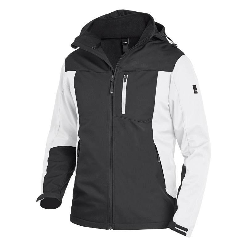 FHB® Softshell-Jacke JANNIK weiß/anthrazit
