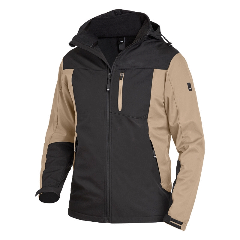 FHB® Softshell-Jacke JANNIK beige/schwarz