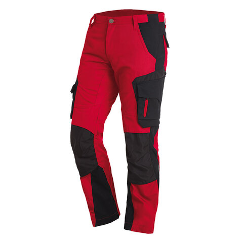 FHB® Arbeitshose  FLORIAN rot-schwarz 3320