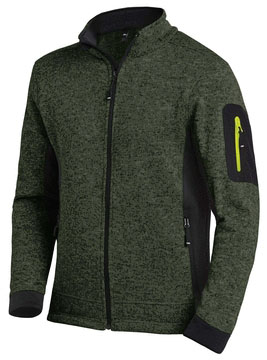 FHB® Strick-Fleece-Jacke CHRISTOPH oliv/schwarz