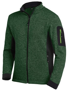 FHB® Strick-Fleece-Jacke CHRISTOPH grün/schwarz
