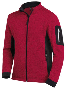 FHB® Strick-Fleece-Jacke CHRISTOPH rot-schwarz