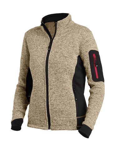 FHB® Strick-Fleece-Jacke Damen  MARIEKE beige-schwarz 1320