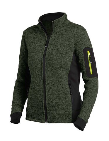 FHB® Strick-Fleece-Jacke Damen  MARIEKE oliv-schwarz 1520