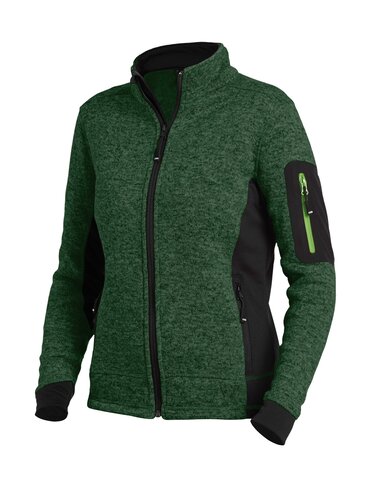 Strick-Fleece-Jacke Damen  MARIEKE grün-schwarz 2520