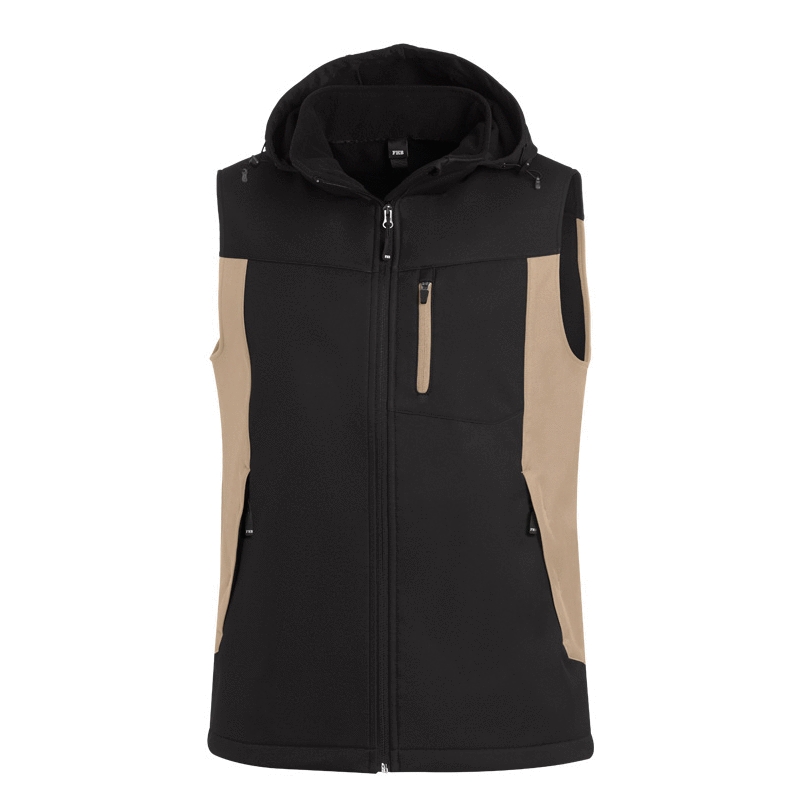 FHB® Softshell-Weste JUSTUS beige/schwarz