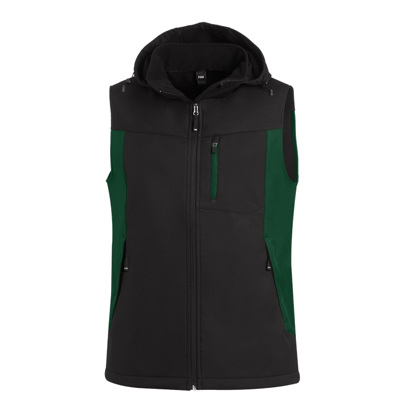 FHB® Softshell-Weste JUSTUS grün/schwarz
