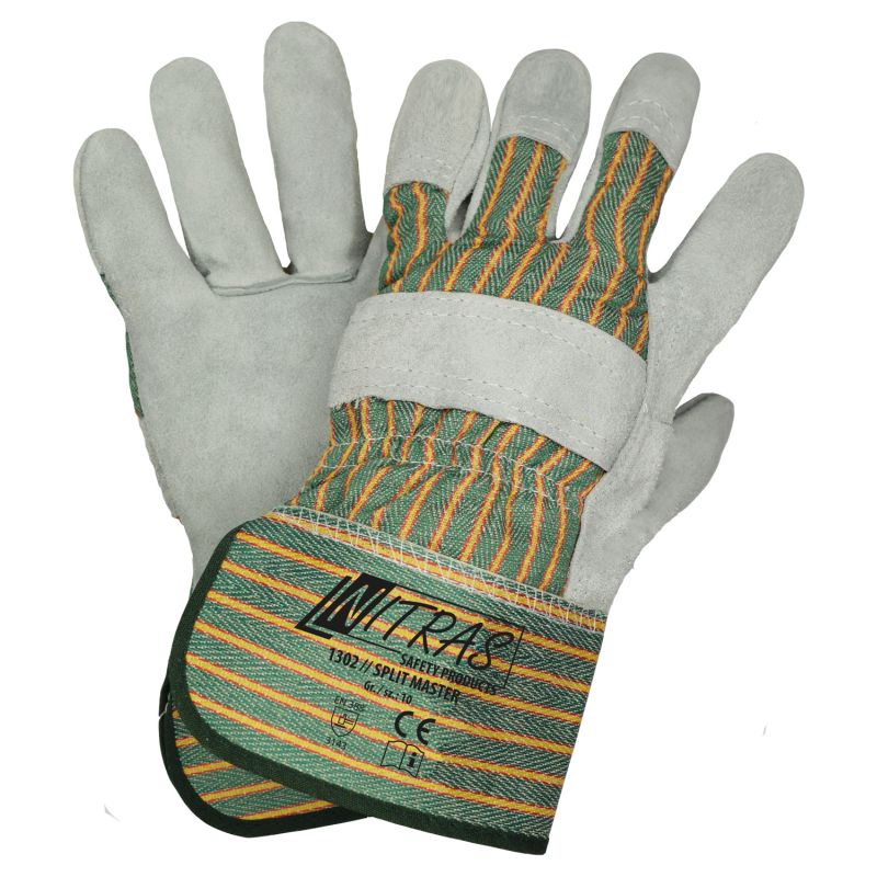 NITRAS® SPLIT MASTER, Rindspaltlederhandschuhe, grau, EN 388