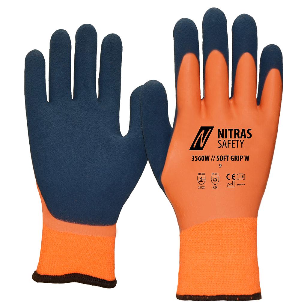NITRAS® SOFT GRIP W, Winterhandschuhe, orange, EN 388, EN 511