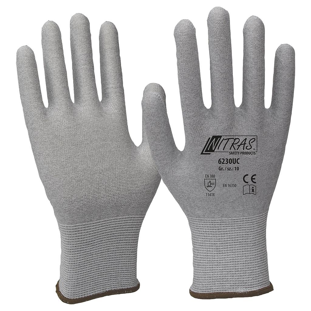 NITRAS® Antistatikhandschuhe, Nylon-Carbon-Strick, grau, EN 388, EN 16350