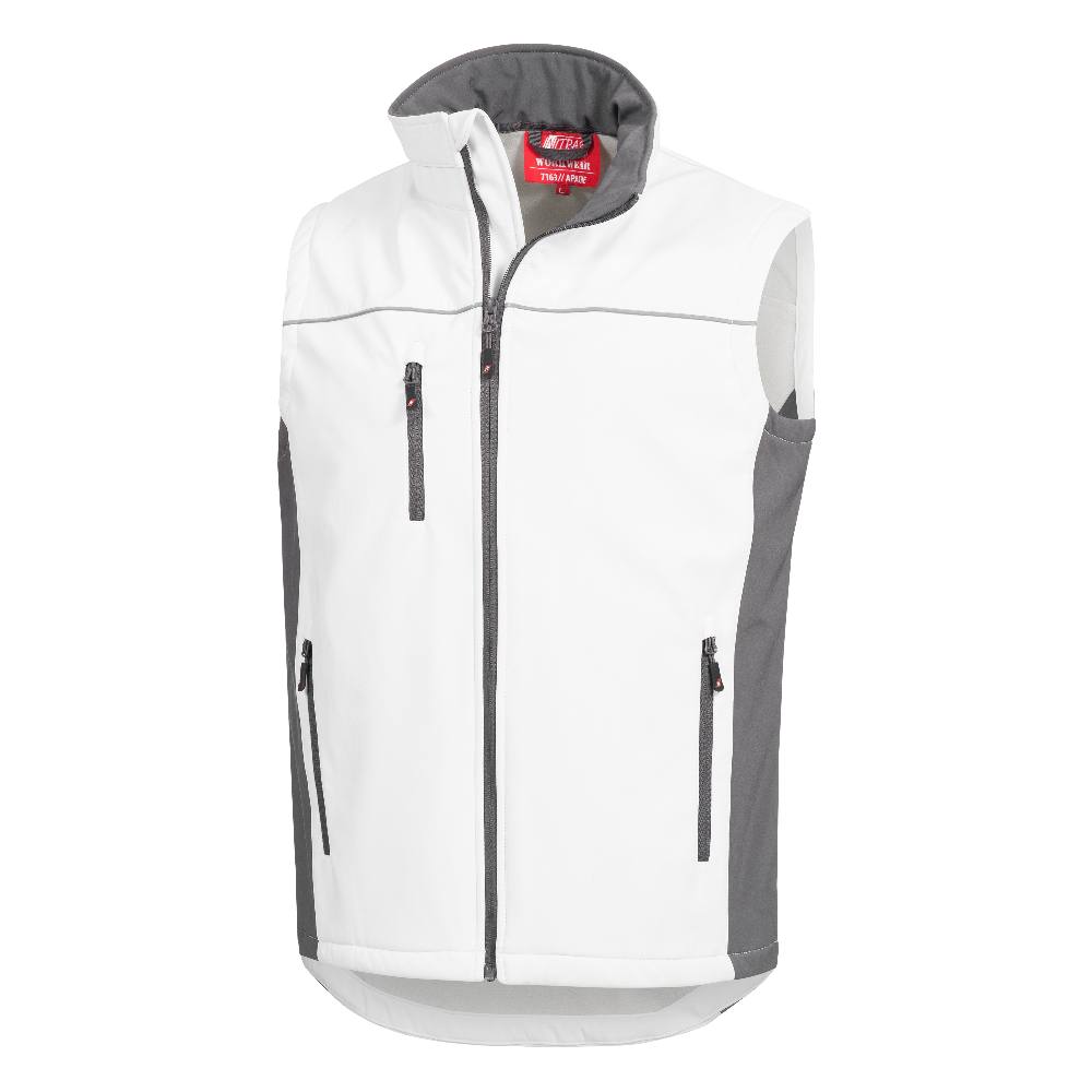 NITRAS® MOTION TEX LIGHT, Softshellweste, weiß/ grau