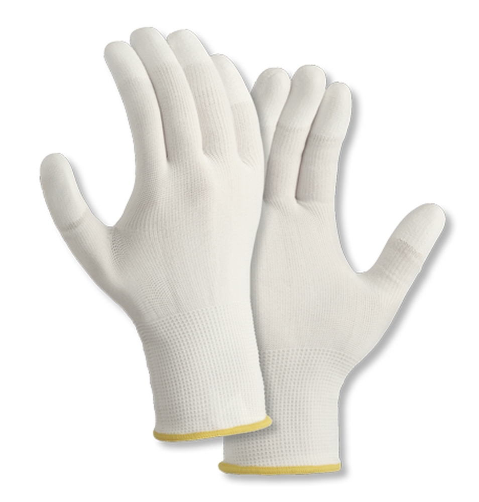 teXXor® Polyester-Strickhandschuh FINGERKUPPEN PU-BESCHICHTET weiß