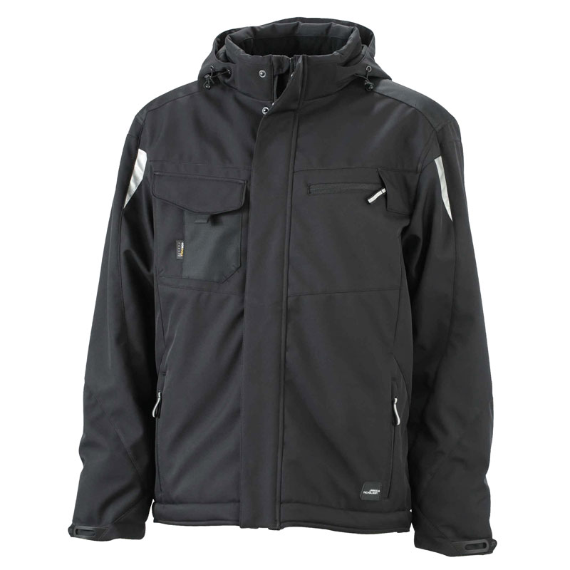 Softshell Winter Jacke schwarz/schwarz James & Nicholson