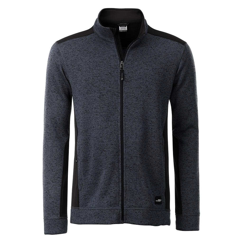  Mens Knitted Workwear Fleece Jacket carbon melange/black