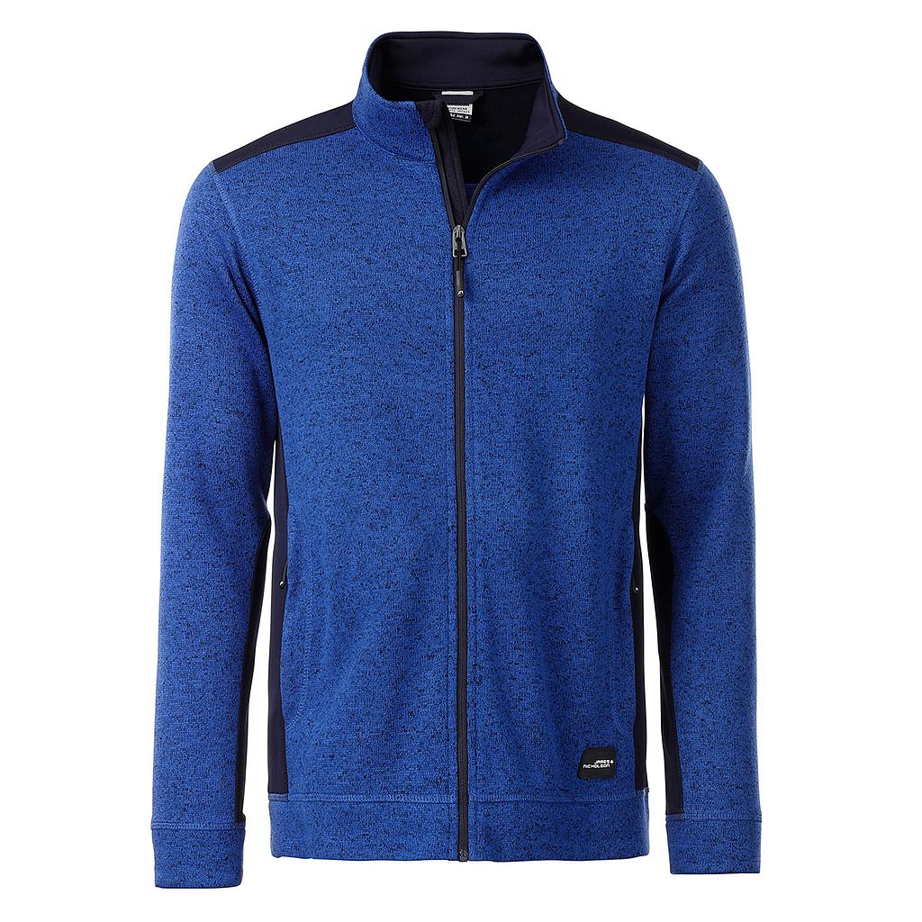  Mens Knitted Workwear Fleece Jacket royal melange/navy