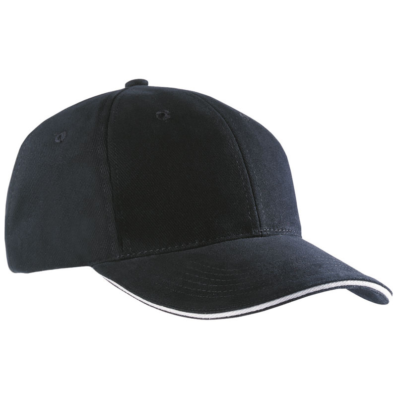  6 Panel Sandwich Cap black/light grey