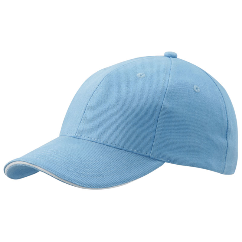  6 Panel Sandwich Cap light blue/white