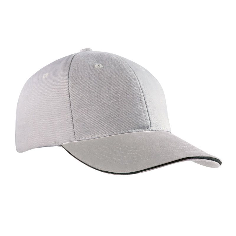  6 Panel Sandwich Cap light grey/black