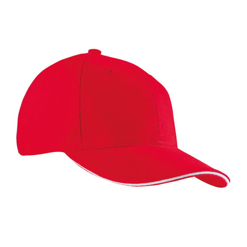  6 Panel Sandwich Cap red/white