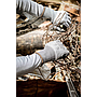 NITRAS® 6835 // CUT F PRO, Schnittschutzhandschuhe, grau, Nitrilschaum, teilbeschichtet auf Innenhand und Fingerkuppen, schwarz, EN 388