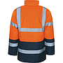 Vizwell Warnschutz Kontrast Parka 2 in 1 leuchtorange/marine (heraustrennbares Steppfutter)