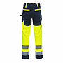 NITRAS MOTION TEX VIZ, Warnschutz-Arbeitshose neongelb / marineblau
