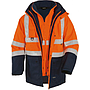 Warnschutz Kontrast Parka 5in1 leuchtorange/marine