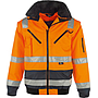 Warnschutz Kontrast Pilotenjacke 4 in 1 leuchtorange/marine