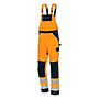 NITRAS MOTION TEX VIZ, Warnschutz-Latzhose neonorange / marineblau
